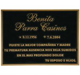 CAST PLAQUES WITH RAISED TEXTS RECTANGULAR SHAPE